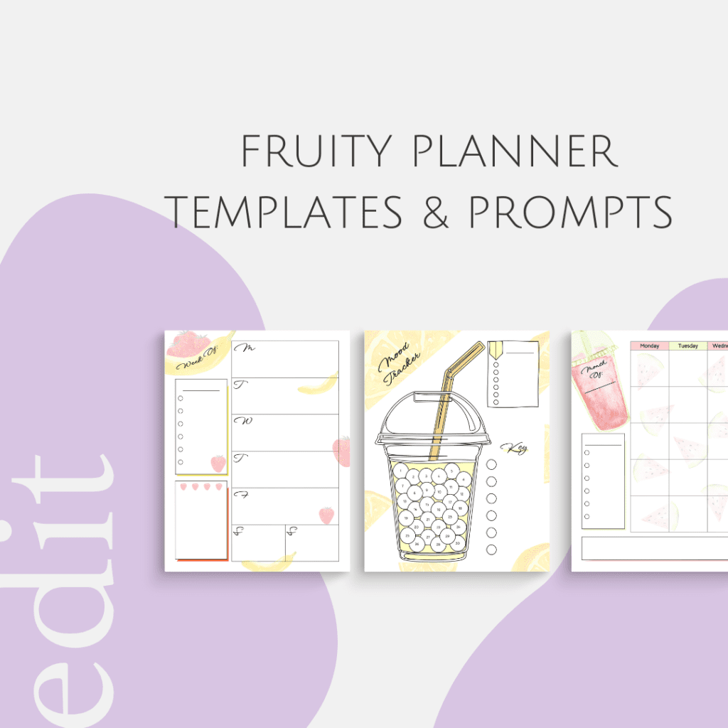 Fruity Free Planner Templates & Prompts by Happy Journal