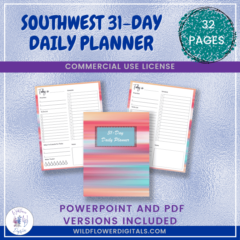 Southwest Free Daily Planner by Wildflower Digitals