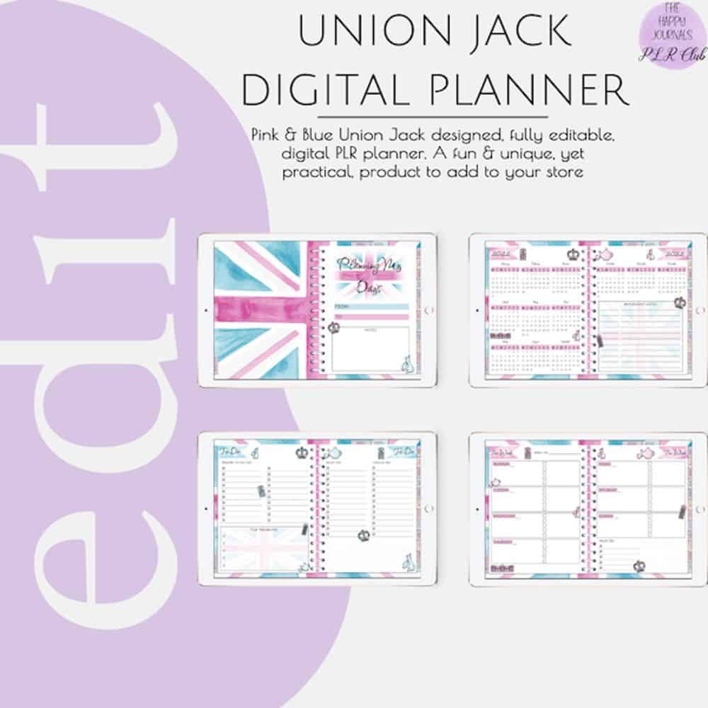 Union Jack Free Digital Planner by PLR Club
