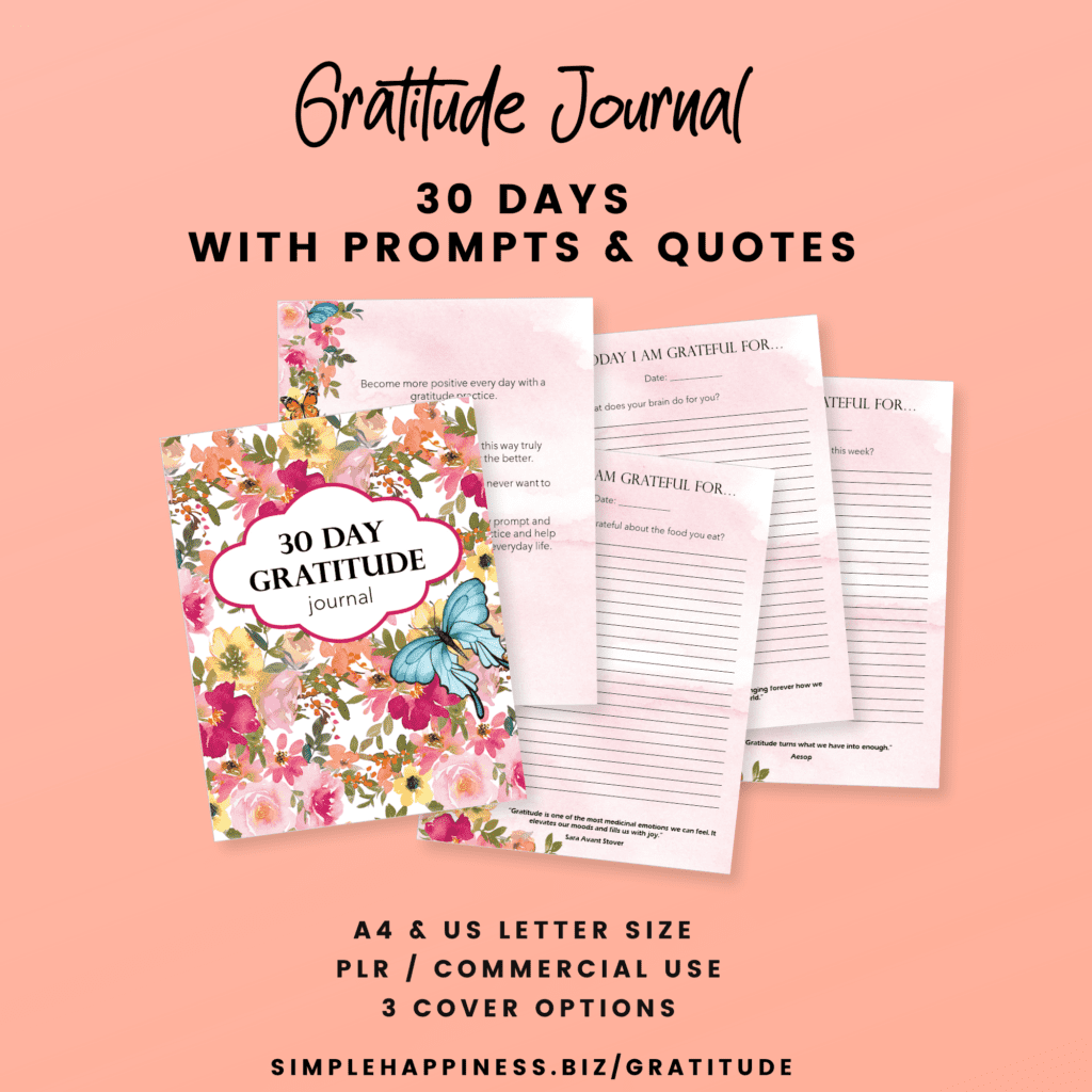 30 Day Free Gratitude Journal by Simple Happiness