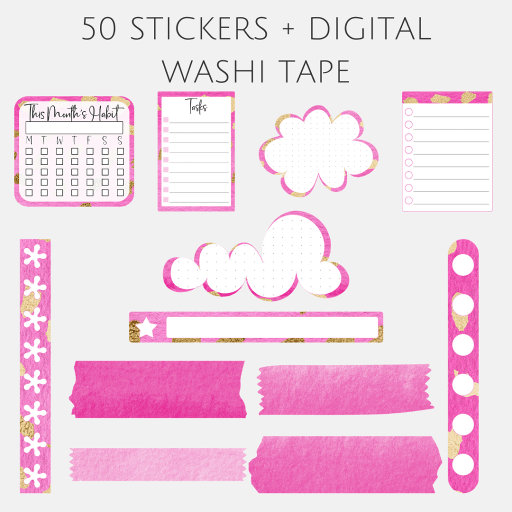 50 Stickers and Digital Tape Free PLR by Happy Journals
