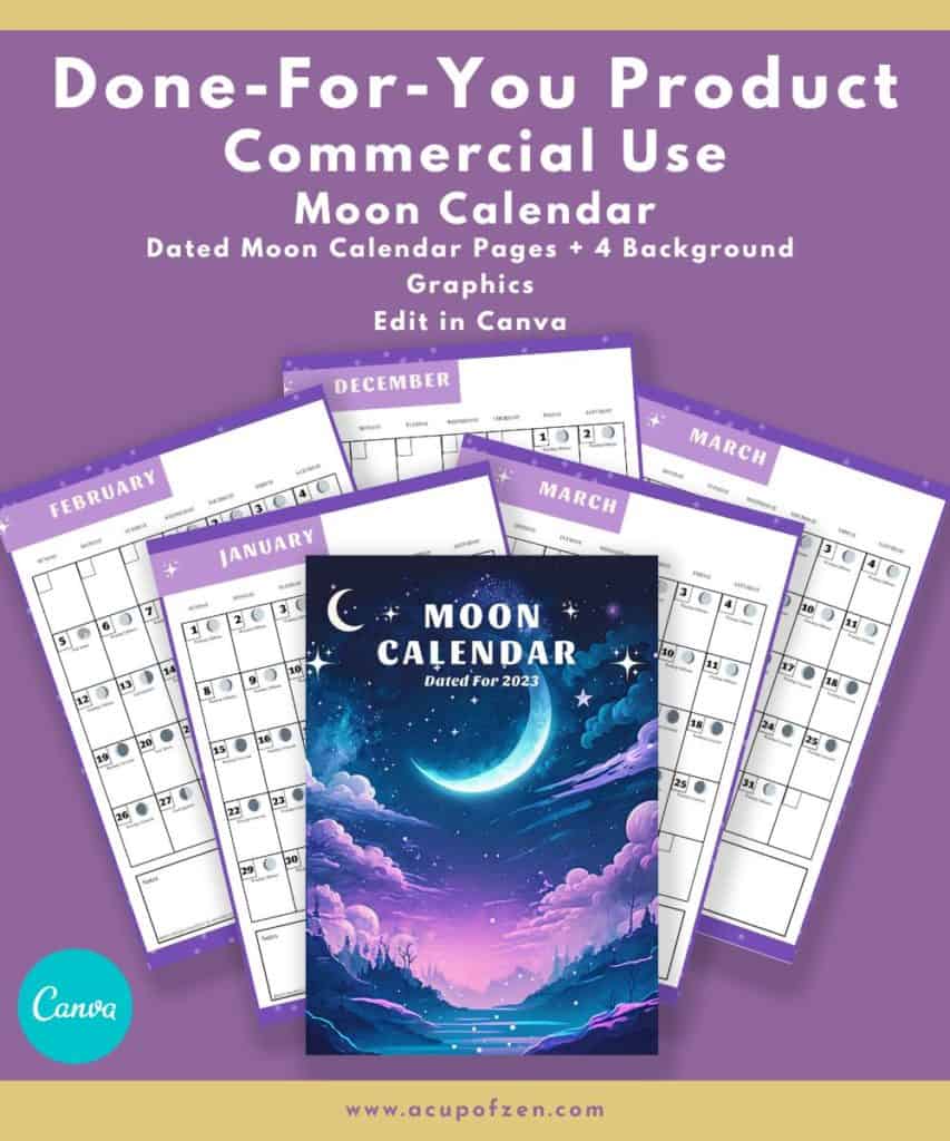 Free Moon Calendar by A Cup of Zen