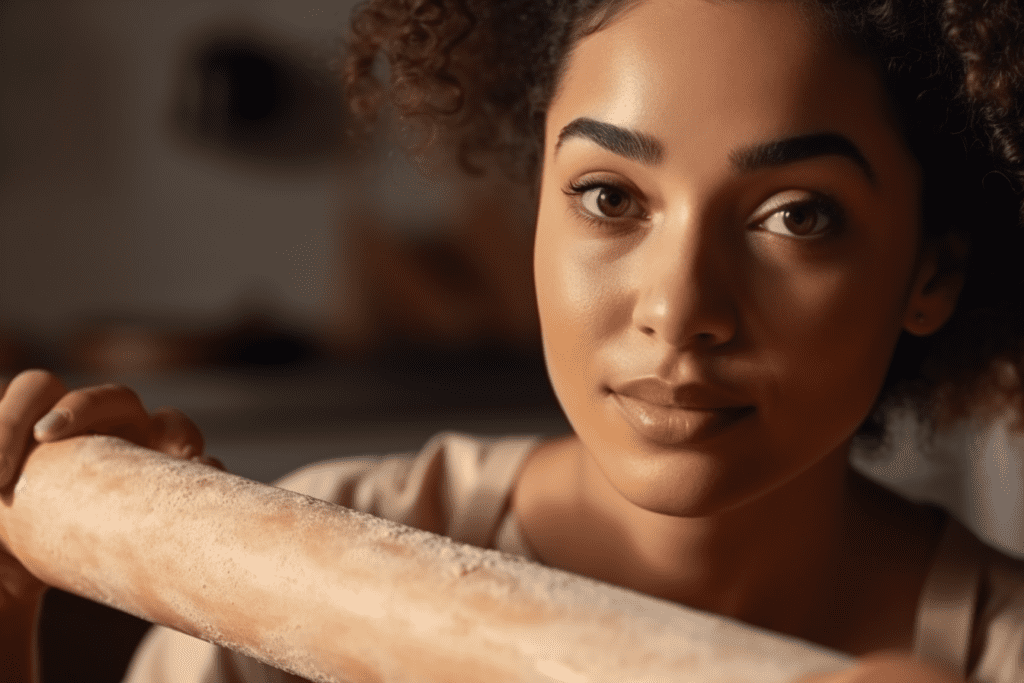 mixed-race_woman_in_kitchen_dreaming_of_making_money