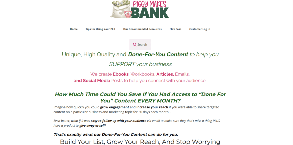 Piggy Makes Bank plr articles and content