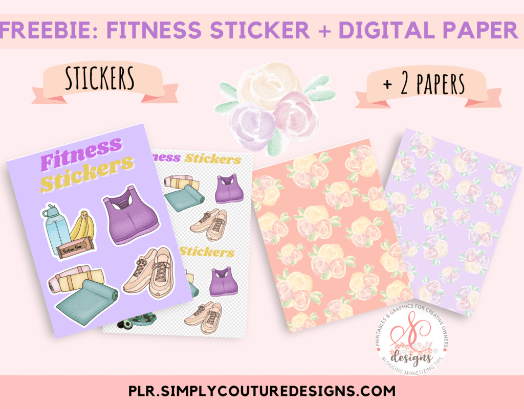 Fitness Free PLR Stickers by Simply Couture