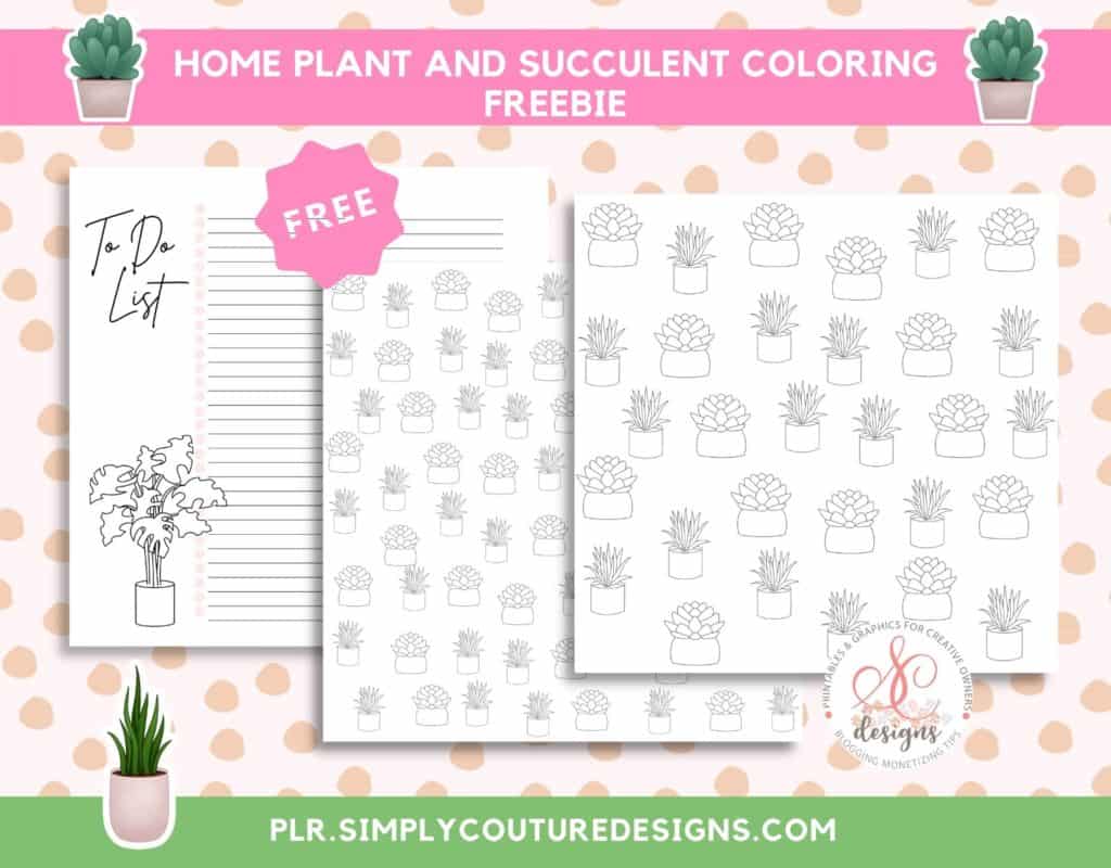 Home Plant Free Coloring Grpahics by Simply Couture