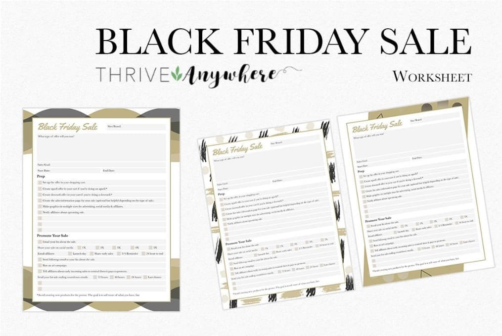 Black Friday Worksheet by Thrive Anywhere